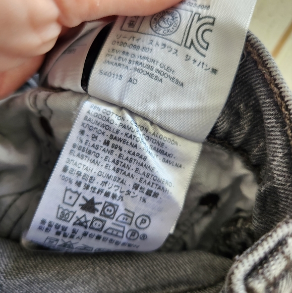 Levis Premium 501 Skinny Jeans Coal Black Size 28 CROPPED - Picture 10 of 12